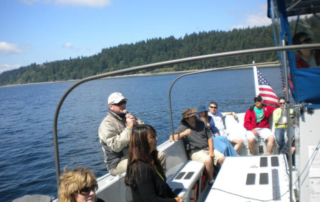 Tour guide on a tour boat.